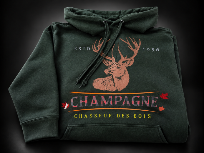 Chandail Forestier « Champagne » — réalisation L’Atelier 13, St-Hyacinthe